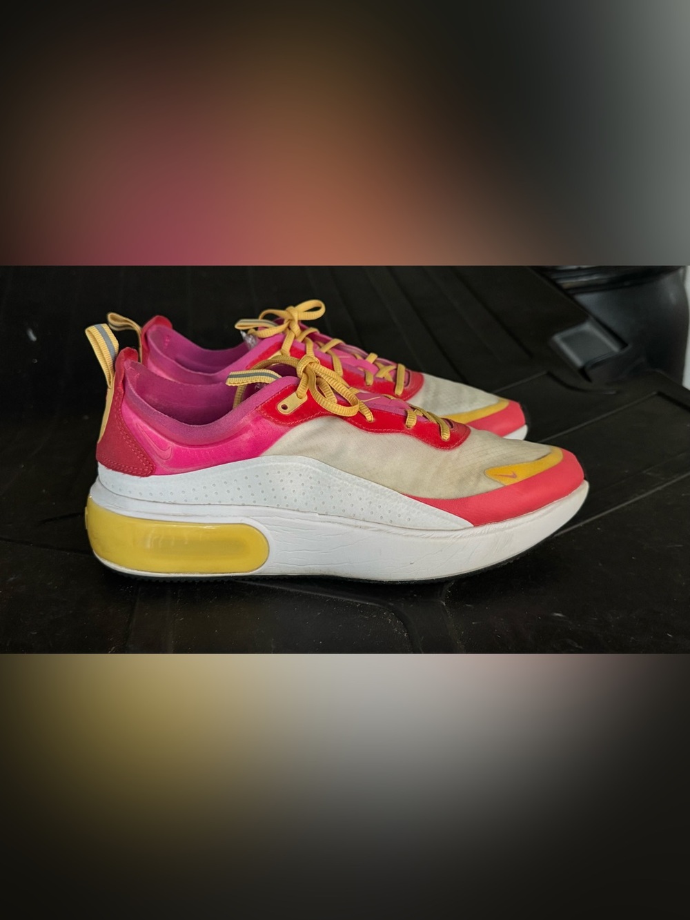 Nike Women’s Pink and Yellow Low-Top Sneakers